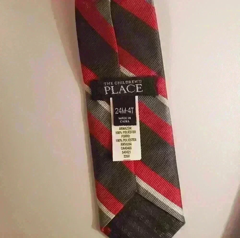 Two toddler ties size 24 months to 4 T.  One baseball and one red striped